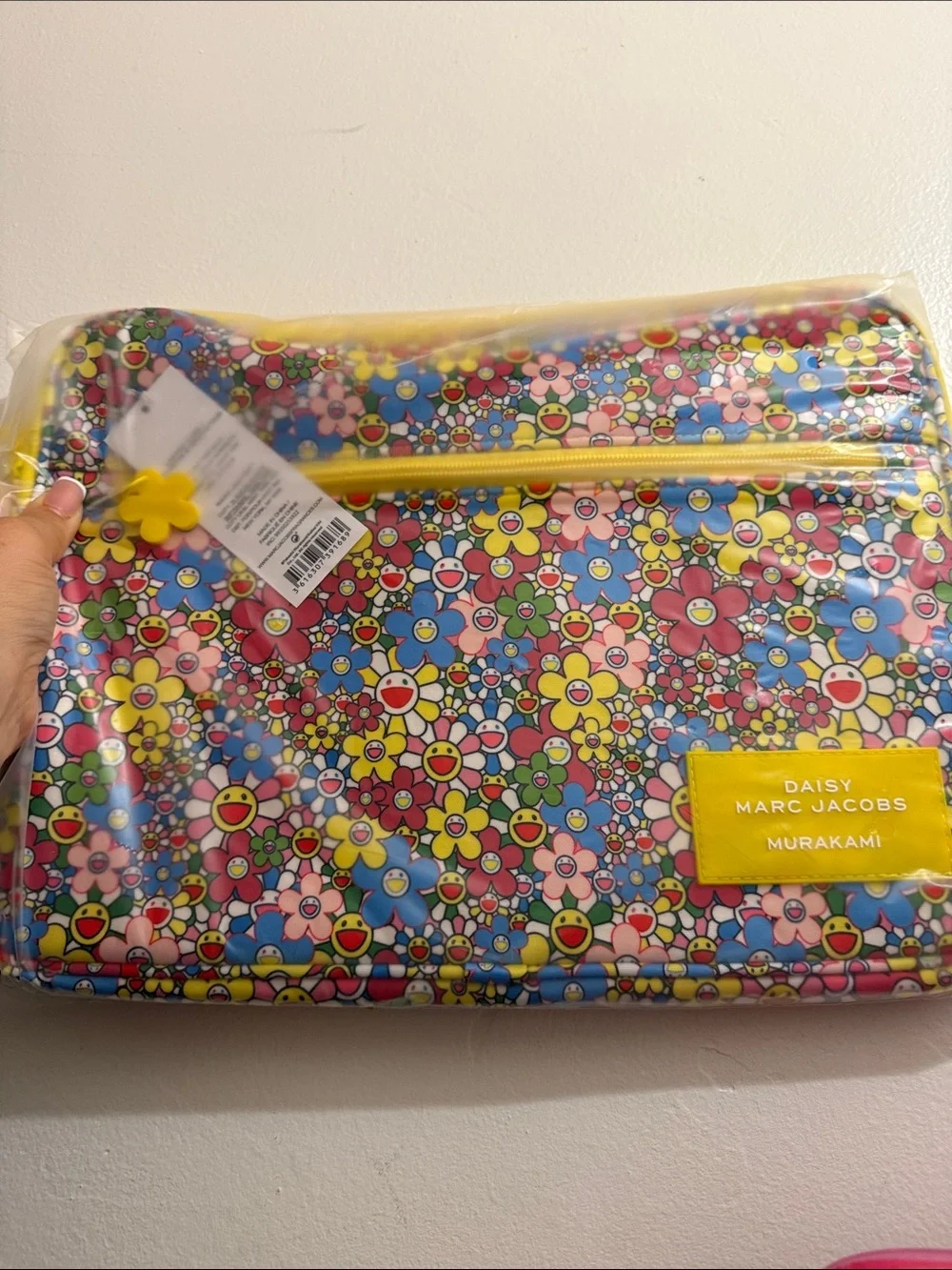 Marc Jacobs Muakami Multicolor Daisy Laptop Sleeve with Yellow Trim